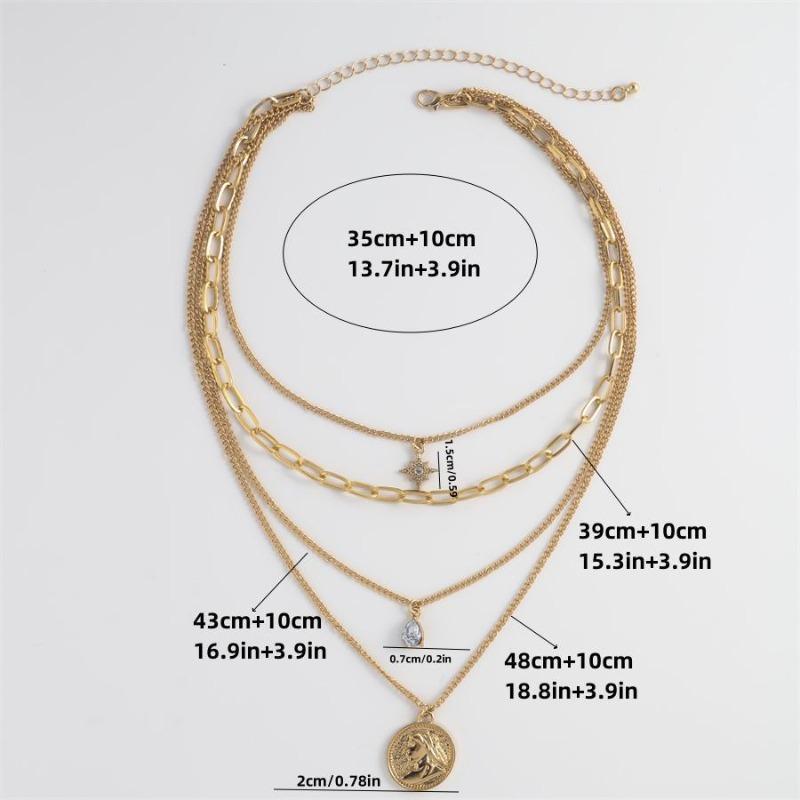 Halsband punkstil gatufotografi porträtt myntberlock metall överdriven tjock kedja flerskiktshalsband