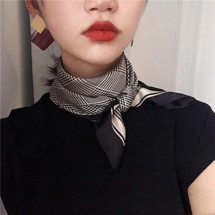 Spring and summer silk shawl printing imitation silk silk scarf scarf decorative versatile flight attendant scarf 71cm small square scarf