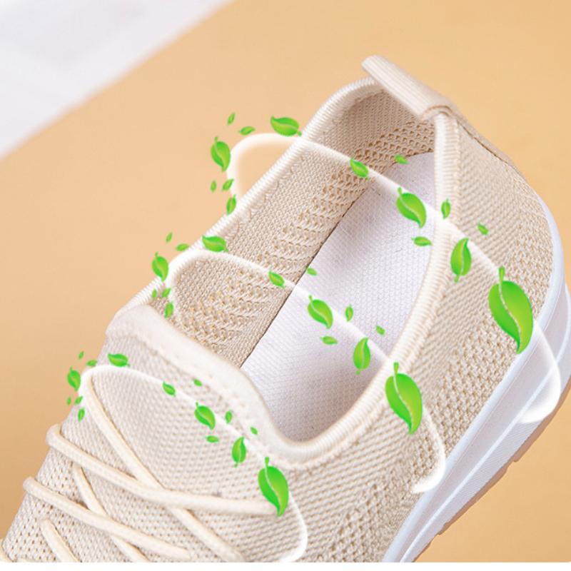 2024 Summer Net Shoes Women's Inner Elevation Shoes Breathable Mesh Surface Non-slip Soft Sole Comfortable Casual Shoes White Sports Shoes