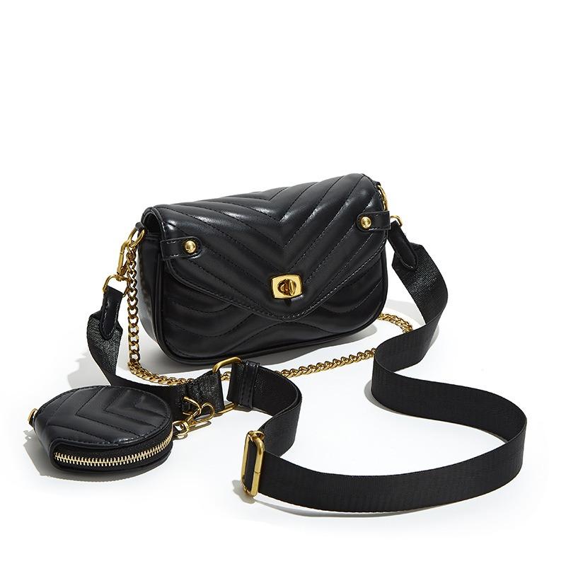 Sommar ny väska dam axelväska crossbody väska dam nischdesign kedja broderitråd mor och barn väska diamantväska