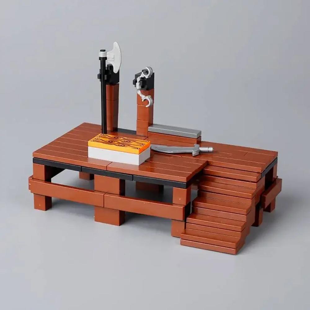 MOC Medieval Building Blocks Set Accessories Smithy Bedroom Table Bar Furniture Kitchen Assembly Boy Toy Mini Bricks K027 DIY