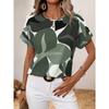 Women's Round Neck T-shirt Summer Outdoor Fashion Short-sleeved Tops Oversize Loose Ladies Clothing Flower Printing Trend Style