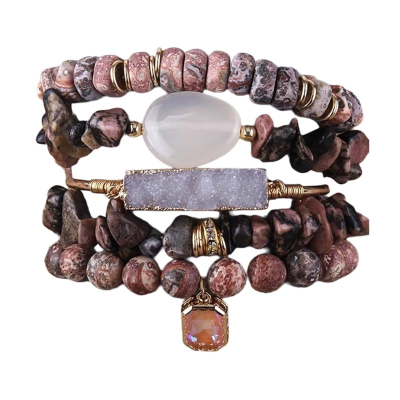 Handmade Natural Stone Bracelet Beads Bracelet Adjustable Bracelet Unisex Charm Bracelet Suitable for All Wrist Sizes