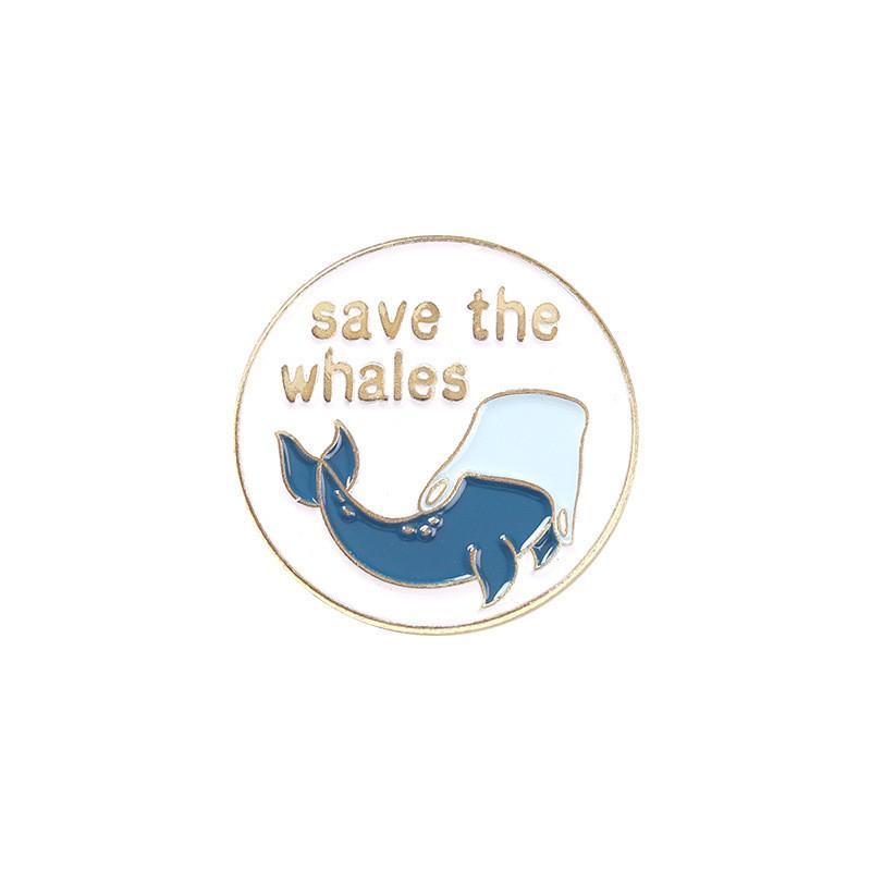 Elegant Alloy Animal Brooch In Blue Whale Shape Perfect For Stylish Sweater Accessories