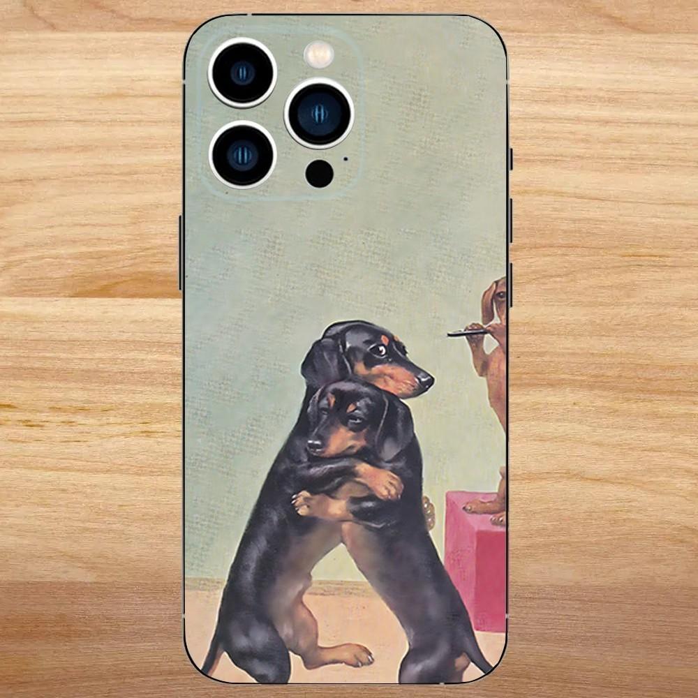 

Dachshund Dog Love Phone Case For iPhone 16,15,14,13,12,11,Mini,Pro,SE,MAX White Matte Shockproof Cover iPhone15pro