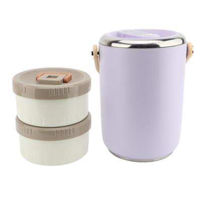 Vakuumisolierter Lebensmittelbehälter 2L 304 Edelstahl Stapelbar Tragbar Isolierte Lunchbox Heiß