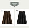 High Waist Woolen A-Line Pleated Skirt for Women - Autumn/Winter 2025