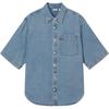 Levis Cool Series Loose Comfortable Versatile Polo Denim Short Sleeve Shirt Men Shirts Blue 002WR-0001