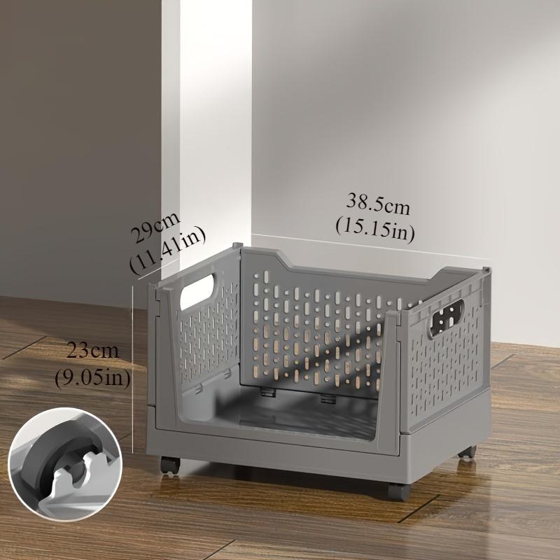 

1шт настольный органайзер для файлов, корзина для хранения книг, складной органайзер под столом, органайзер для продуктов на колесиках, штабелируемая корзина для хранения серый