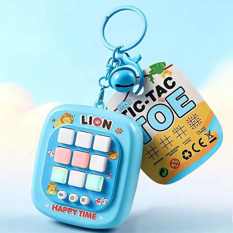 4 in 1 Electronic Tic Tac Toe Game Keychain Portable Interactive Puzzle Toy Suitable for Kids Adults All Ages