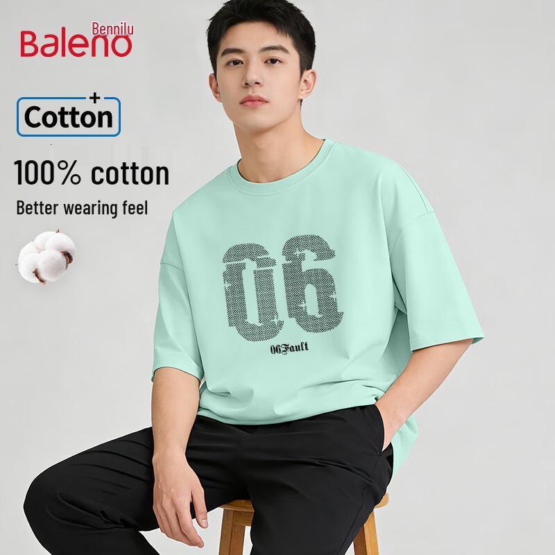 

Baleno Men s Graphic Print Pure Cotton Short Sleeve T-shirt M