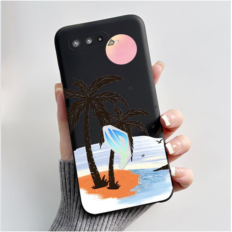 

Casing For Asus ROG Phone 5 5s ZS673KS I005DA I005DB ZS676KS Case Aesthetic Fashion Cute Cat Soft Silicone Black TPU Back Cover Asus ROG Phone 5s