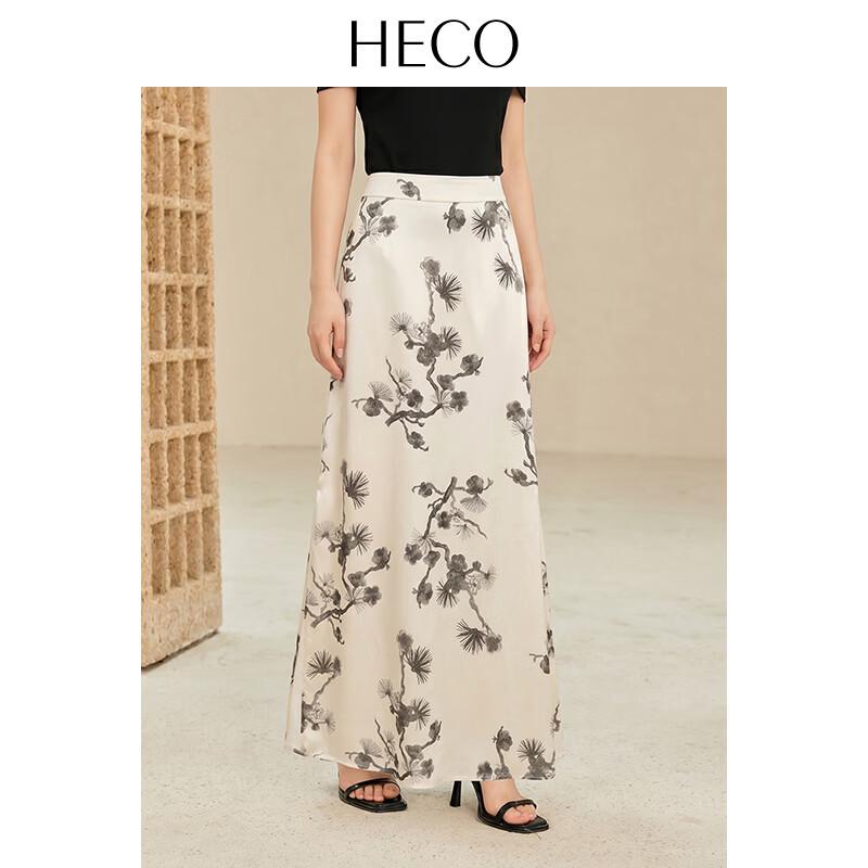 HECO Flowing Breeze New Chinese Style Printed Acetate Skirt M