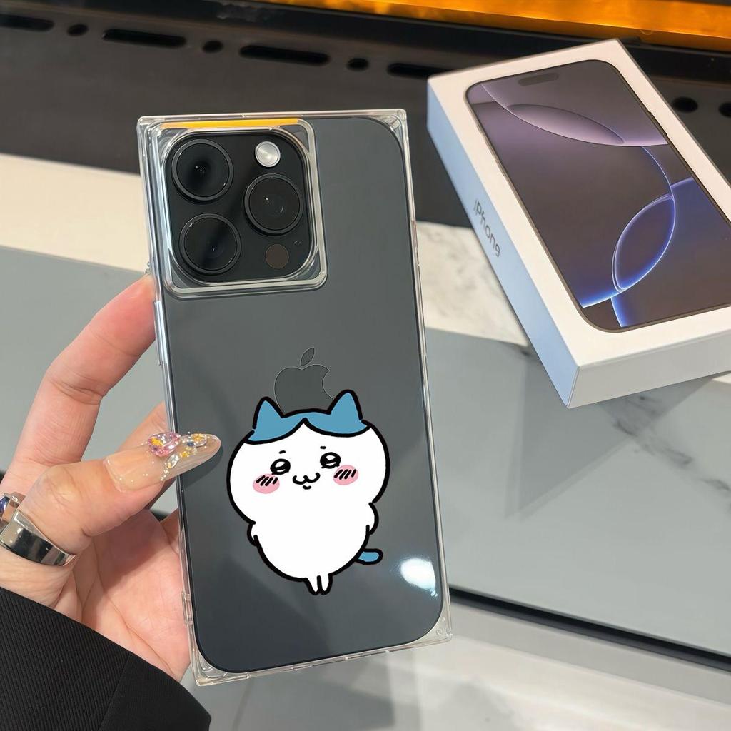 Clear Square Back Tube Case Protection For iPhone 13 14 Pro Max 12 16 ProMax 15 Plus 11 Anti-Oxygen,Big Ikawa Pattern Casing