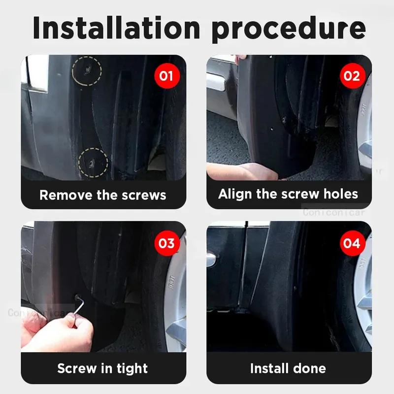 ABS Mud Flaps Splash Guards Mudguards Fenders Flap Guards Car Accessories For Geely Coolray -2025 Front Rear Fit Set