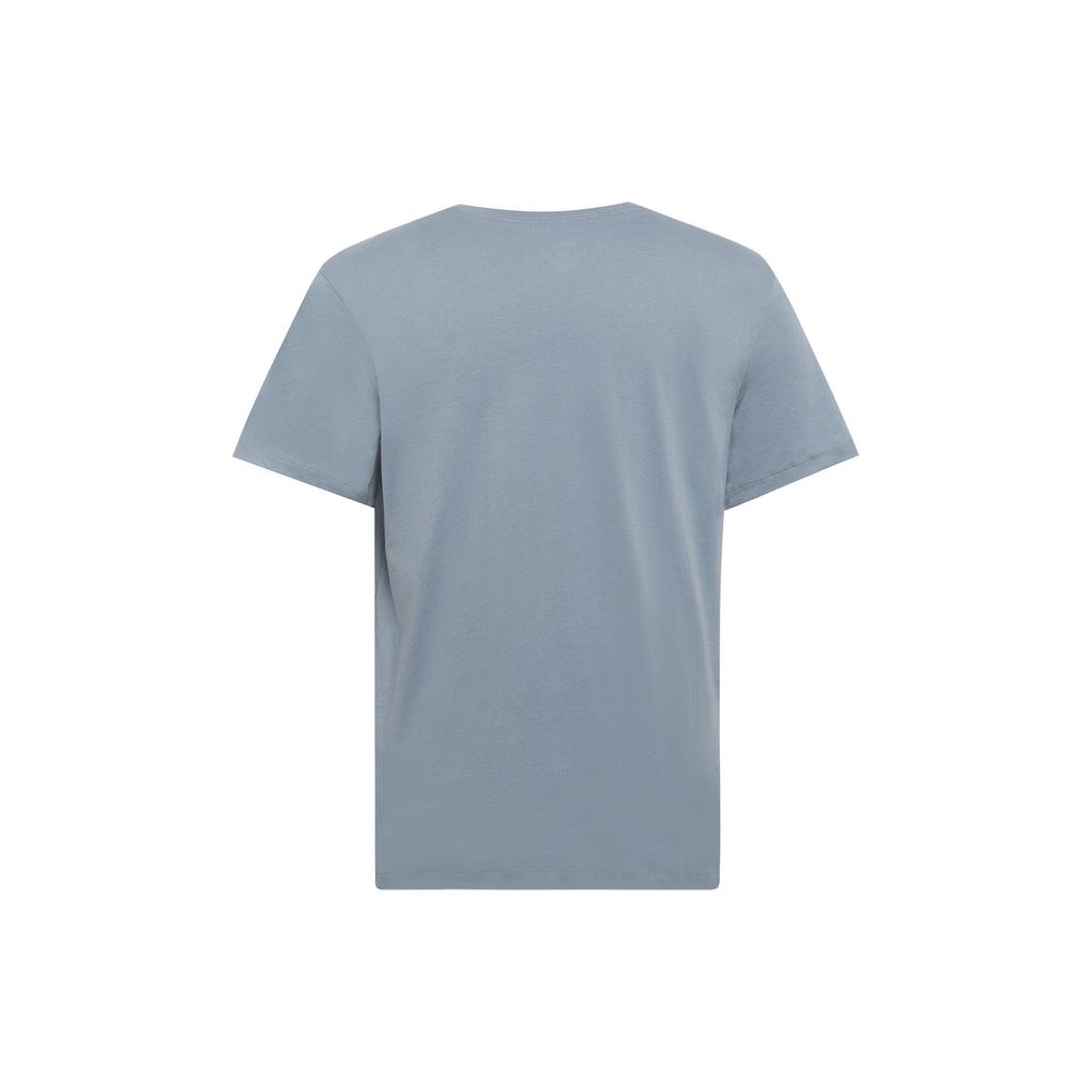 Nike Solid Color Logo Print Crew Neck T-Shirt Men Tops Blue AR5005-493