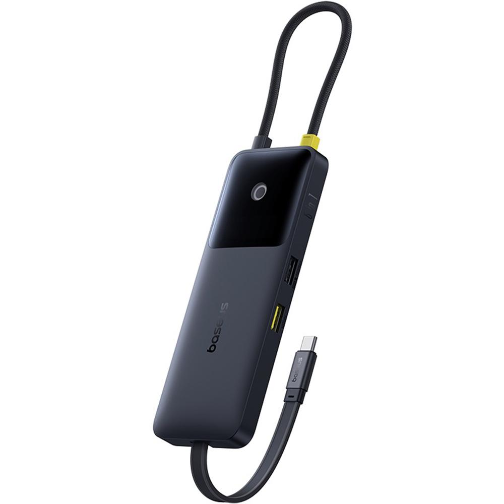 

BASEUS Подвійний Швидкий Зарядний 6-в-1 ХАБ USB-C на HD 4K/60Гц+2 USB-A+3 USB-C Док-станція Black