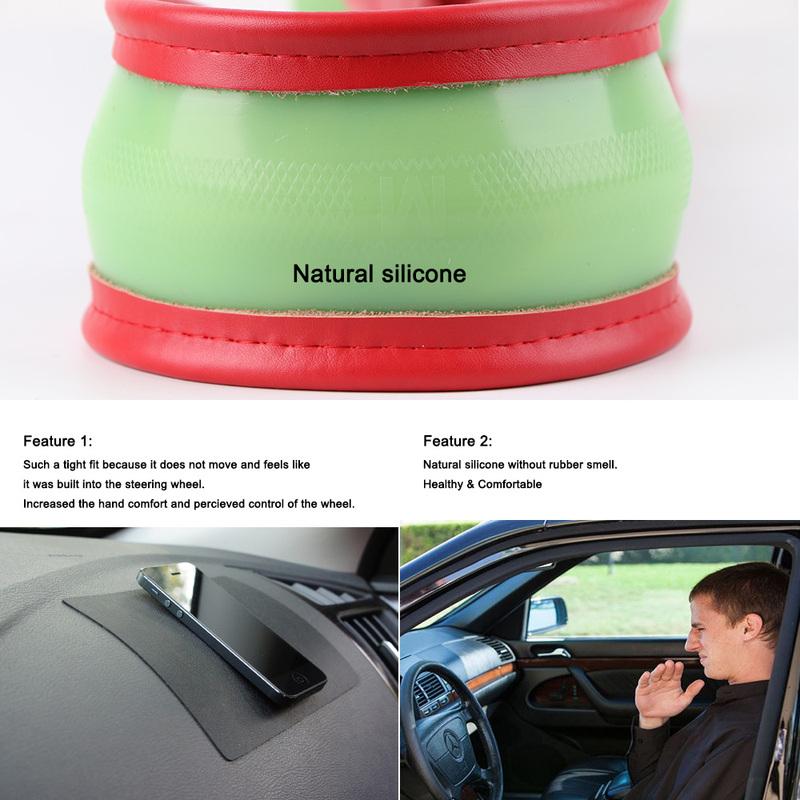 Universal 38cm Car Steering Wheel Cover Genuine Leather Braid For Steering Wheel 15in Cowhide Car Steering Wheel Wrap Soft Cool