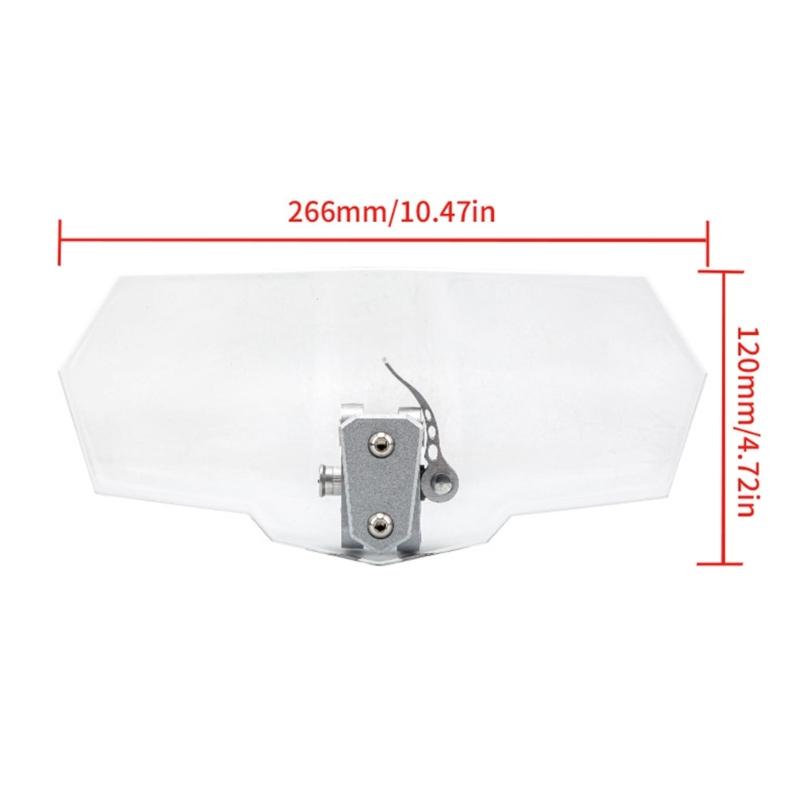 Motorbike Wind Deflector Motorcycle Windscreen Adjustable Clip On Windshield Extension Universal Easy Installations