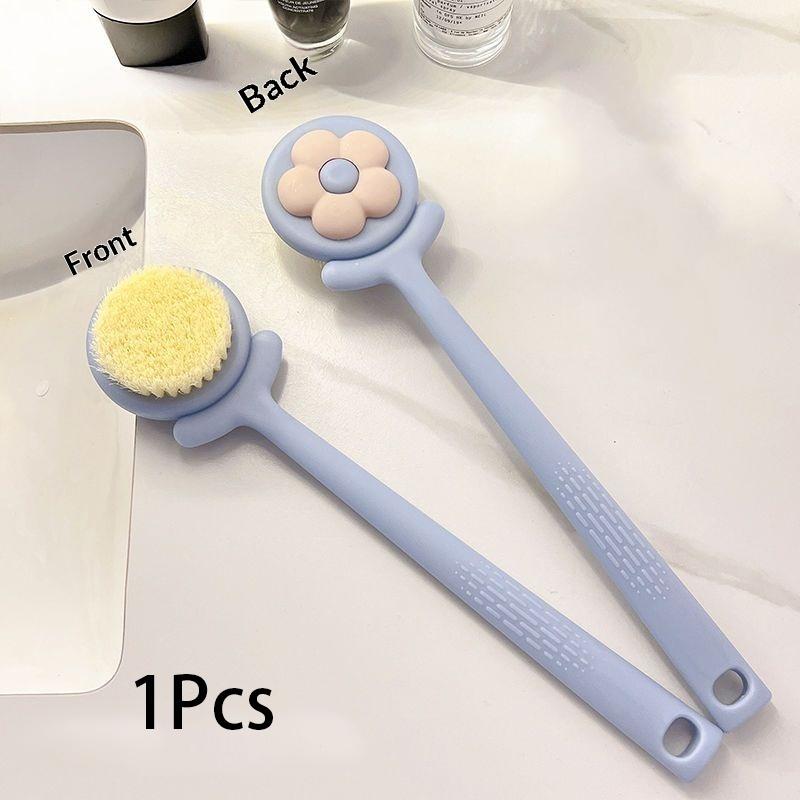 Soft Hair Shower Body Brush Long Handle Bathroom Wash Brush Bathing Massage Back Body Scrubbing Supplies Exfoliating Brush