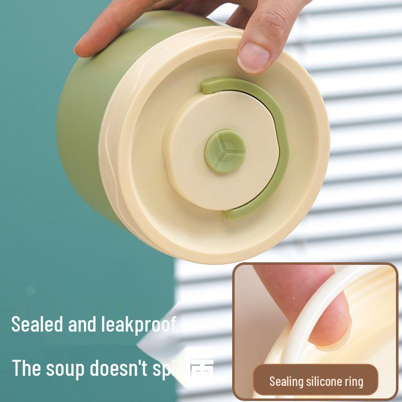 Microwaveable Insulated Ceramic Bento Lunch Box - Portable, Multi-Layer for Students and Office Workers