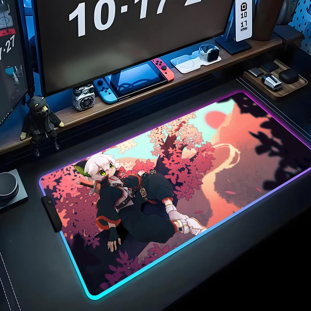 legend luoxiaohei Mouse Pad RGB Gaming Mousepad Big LED Pad PC Desk Mat Luminous Mouse Pad Large Keyboard Mats Table Rug With