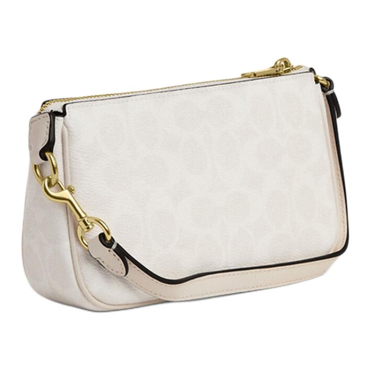 Coach Borsa a mano Nolita 19 con logo metallico e chiusura a zip in ecopelle Piccola Borsa da donna Bianca CW426-IMXU5