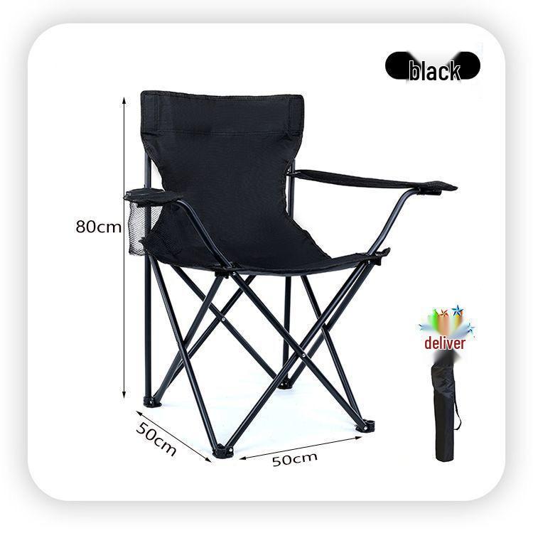 Portable Folding Chair with Armrests - Outdoor Leisure, Camping, Fishing, Beach, Director's & Art Sketching Use