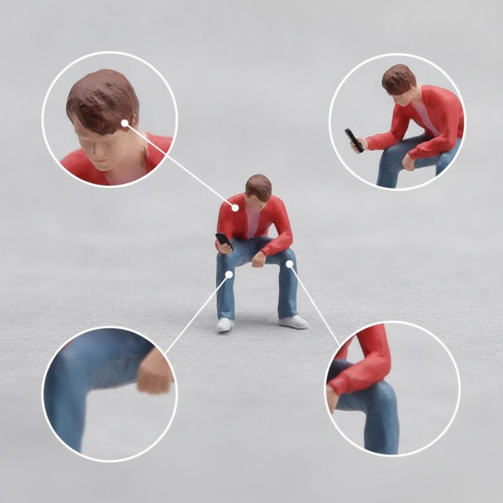 Miniature Man On Toilet Detailed 1:64 Scale Figurines Figure for