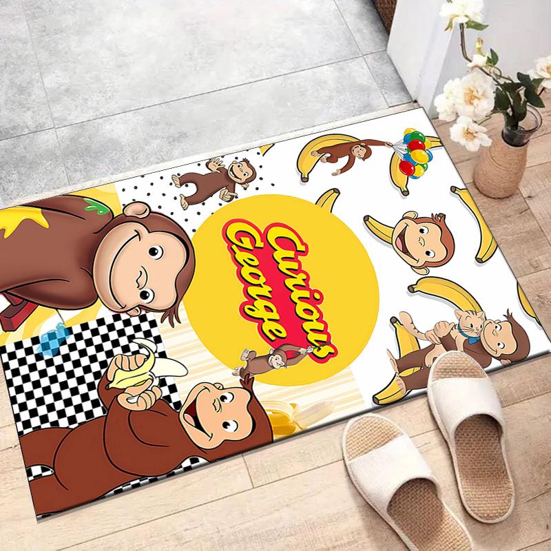 1pc Curious George (9) Design Printed Area Rug Carpet for Bedroom Living Room Home Decor Rugs Mat Non Slip Mat Rug for Bedside
