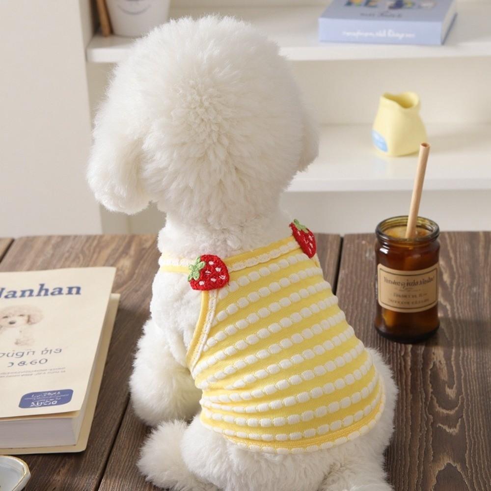 Strap Dog Vest Striped Pattern Camisole Top Cute Style Puppy Outfit Summer Wear