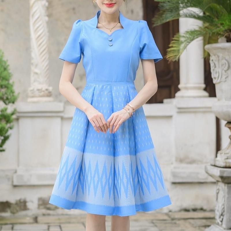 

ZANZEA Женское летнее модное платье с принтом, пэчворк, повседневное, с коротким рукавом 4XL синий