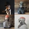 Creepy Skeleton Biochemical Mask For Halloween Festivities Full Cover Silicone Head With Hat
