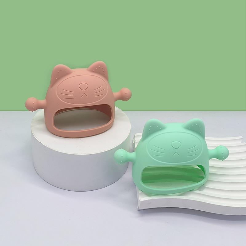 Baby Teething Stick, Cartoon Cat Anti-biting Hand-biting Fun Silicone Teething Stick Toy