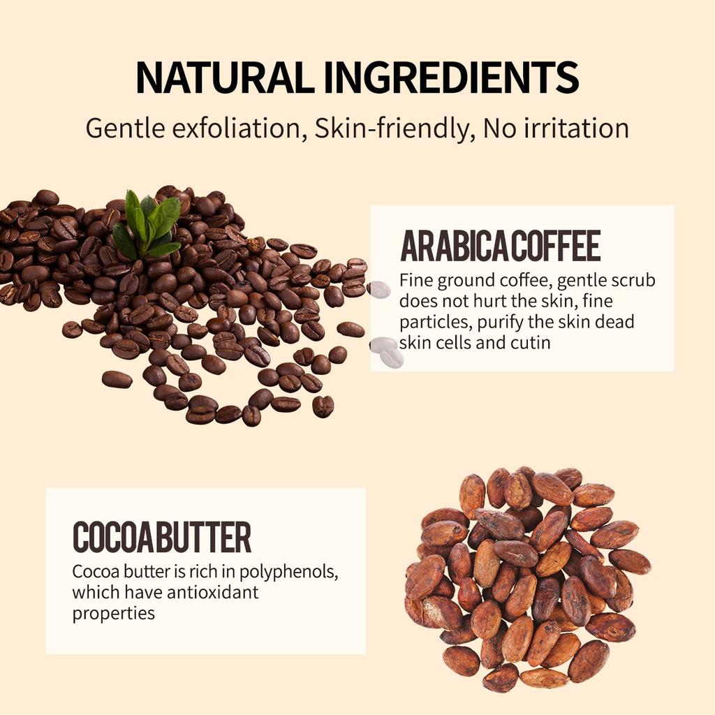 Coffee Face Scrub, Vegan Exfoliating Scrub For Smooth And Glowing Skin | Fights Blackheads, Enlarged Pores, Wrinkles And Fine Lines,150ml
