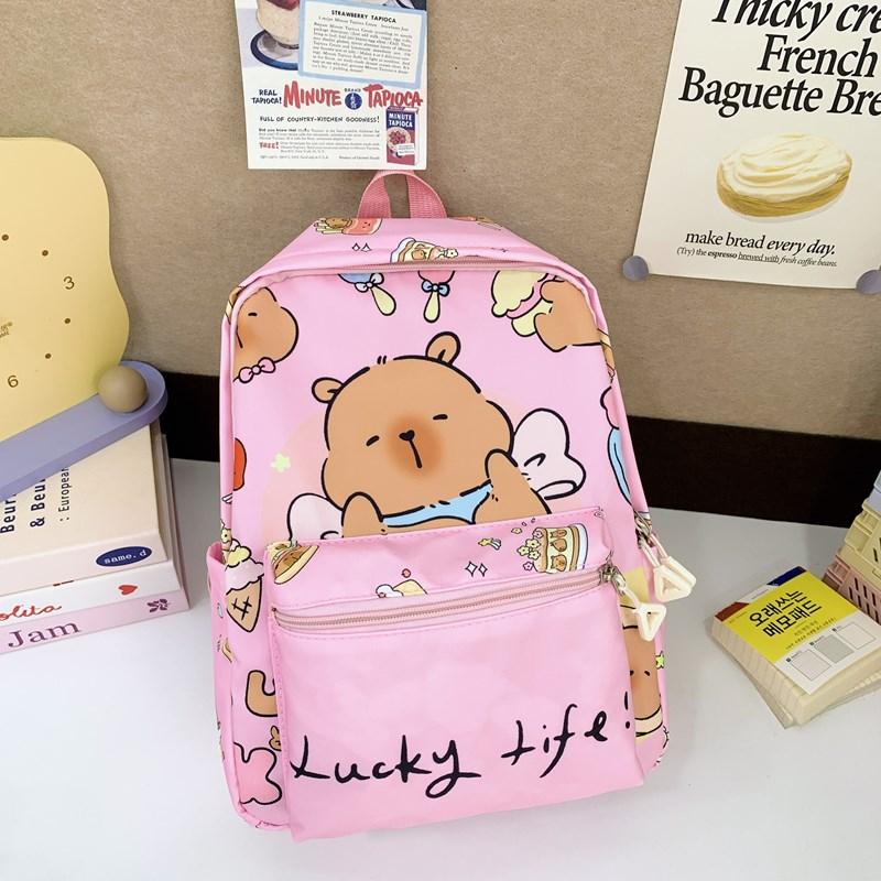 

Студенческий школьный рюкзак, сумка для репетиторства, рюкзак большой вместимости, водонепроницаемый, для путешествий на открытом воздухе, рюкзак-тоут, подарок розовый