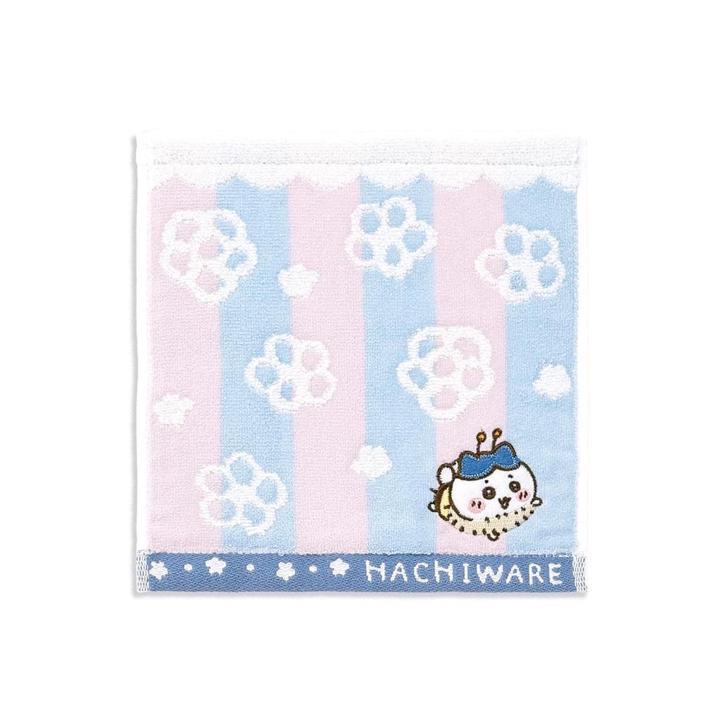 Chiikawa Bees Towel Hachiware 20 X 20 Cm Handkerchief, Blue, Flower, No-Twist Yarn, 41-1220065, Approx.