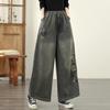 DIMANAF 2025 Plus Size Women Jeans New Long Pants Loose Denim Trousers Big Size Casual Embroidery Floral Autumn