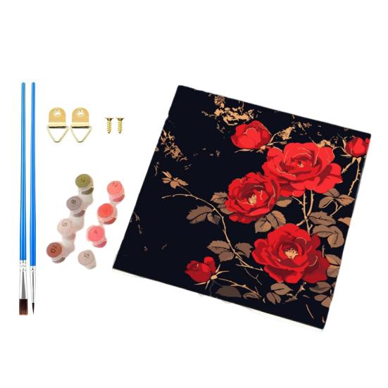 Sada malování podle čísel pro dospělé děti Květiny bez rámečku Akrylová barva na plátně DIY sada digitálních olejomaleb pro domácí nástěnné dekorace