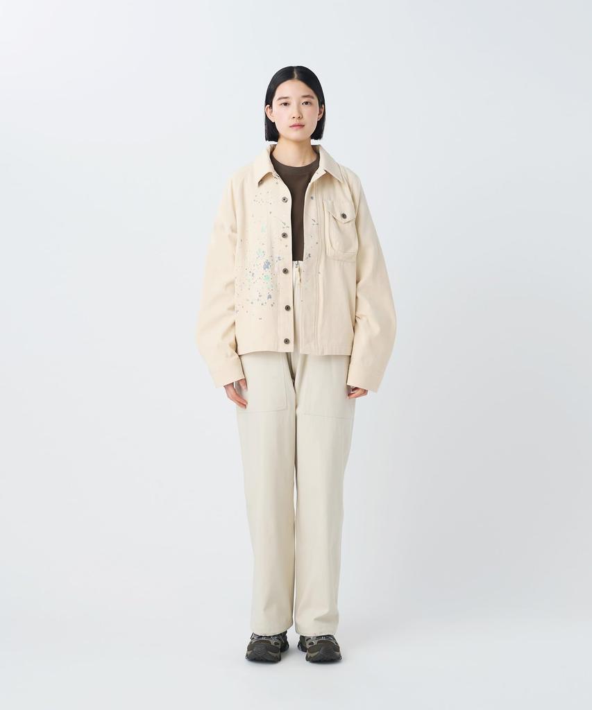 Snow Peak Sulfur Dyed Fade Painted Coverall Outer Jacket for Men and ECRU L JK-26SU008 Women,