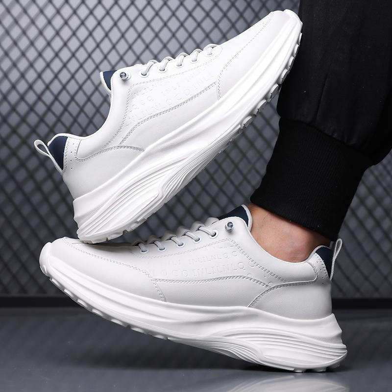 TUINANLE Adidași din piele pentru bărbați, pantofi cu înălțător, adidași casual de modă pentru bărbați, invizibili, respirabili