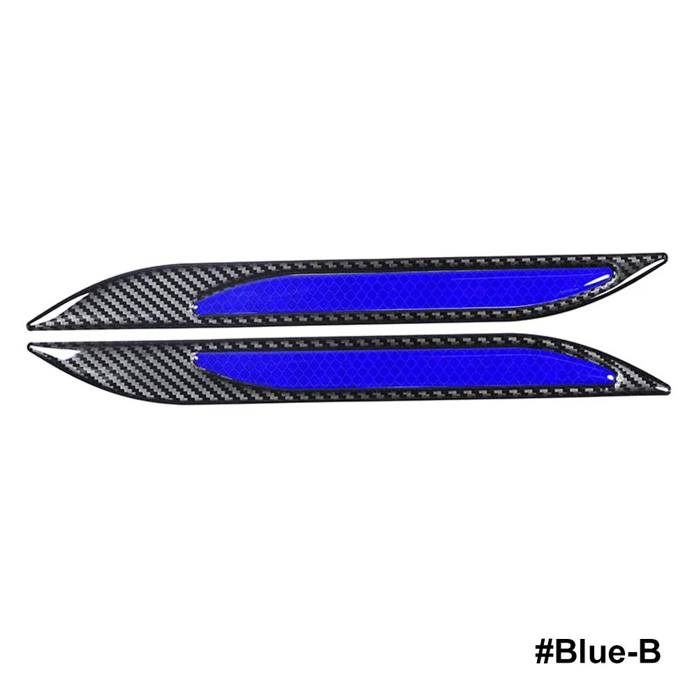 2 szt. Uniwersalne naklejki samochodowe z włókna węglowego na zderzak, odblaskowe paski, ciężarówka, motocykl, naklejki ostrzegawcze anty-zarysowania