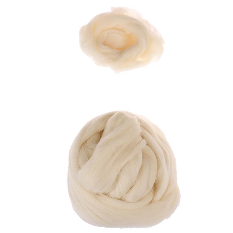 Buy Natural Cream White 100G Wool Roving Top For Needle Felting Hand ...