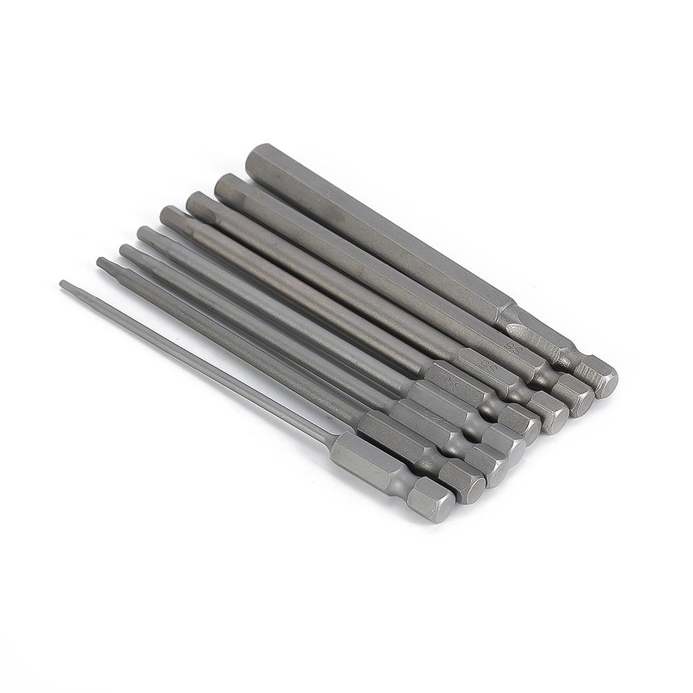 Hex Bit Set with 8 Common Metric Sizes and Heat Treated Hardness