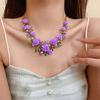Flower Necklace Earrings Set Banquets Palace for Women Jewelry Accessory Valentine Gifts