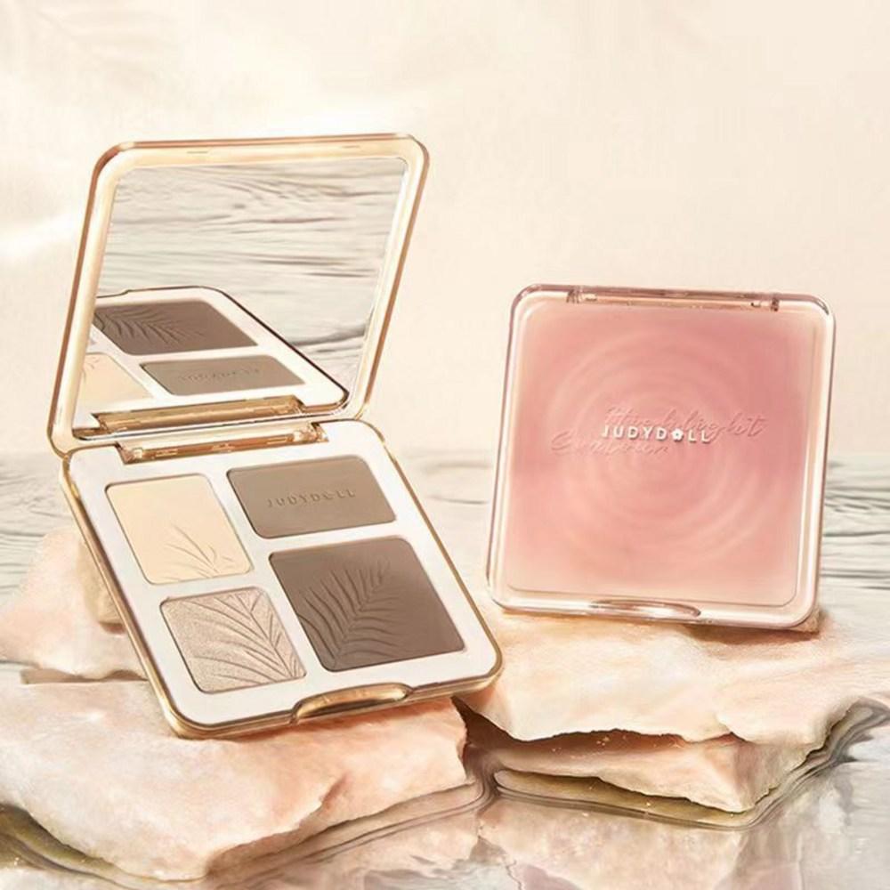 judydoll Judydoll 3D Highlighter Contour Bronzer Palette Nude Makeup Natural Color Rendering Long-lasting, 04 02, 1 piece