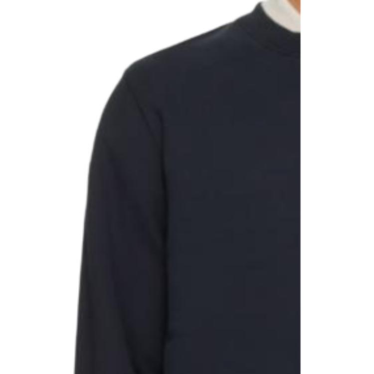 Maison Kitsune Logo Crewneck Long Sleeve Sweatshirt Men sweatshirt Navy-Blue OU00301KM0330-P199