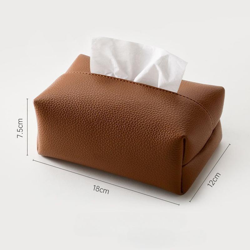 Durable Artificial Leather Box Modern Square Design Artificial Leather Tissue Box Perfect for Bathrooms, Bathroom Decoration