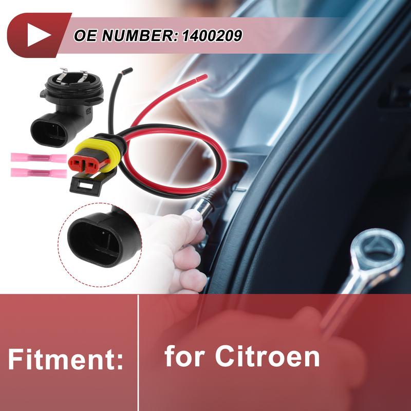 X Autohaux Headlight Light Socket Wiring for Citroen No.1400209