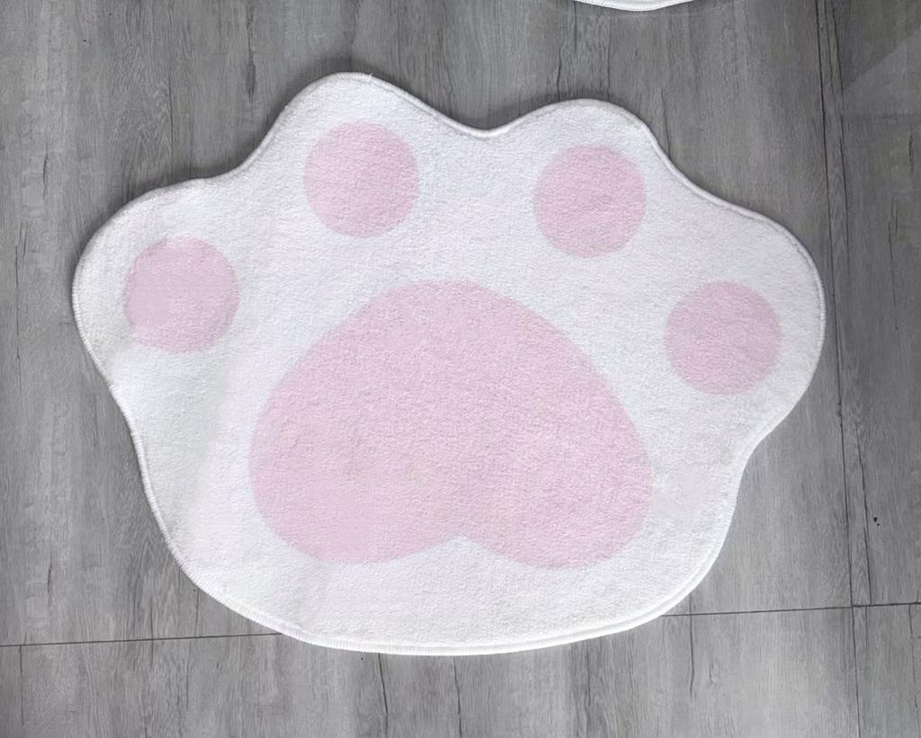Cute Pet Cat Paw Rug Soft Padding For Children's Room Bedside Decor With Natural Fur And Skin-Friendly Material